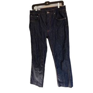 ZARA High Rise Straight Leg Jeans Dark Wash Ankle Crop Size 8